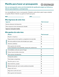 budget worksheet es